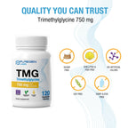 Puregen Labs TMG 750 mg – [High Potency] Trimethylglycine Supplement – Encourages Healthy Homocysteine Levels, Non-GMO, NO Gluten and Dairy - 2 Pack - Total 240 Vegetarian Capsules