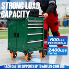 Caster Wheels, 4 Inch Caster Set of 4, Dual Locking PU Casters 2400LB, Swivel Casters for Furniture, Workbench & Tool Cart – Quiet, Floor Safe, Smooth Rolling