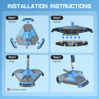 UIRWAY 3-in-1 Deluxe Swimming Pool Cleaning Kit - Includes Upgrade Heavy Duty Triangular Pool Vacuum Head, Detachable Brush, Deep Leaf Skimmer Net Inground & Above Ground Pools Cleaning(No Pole)
