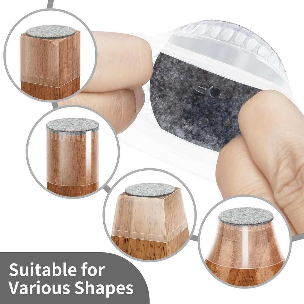 40 Pcs Silicone Chair Leg Floor Protectors & Furniture Sliders for Hardwood Floors - Felt Pads for Chair Legs Anti-Scratch Noise Reduction Furniture Pads Chair Feet Protectors Fit 0.51" to 0.89"