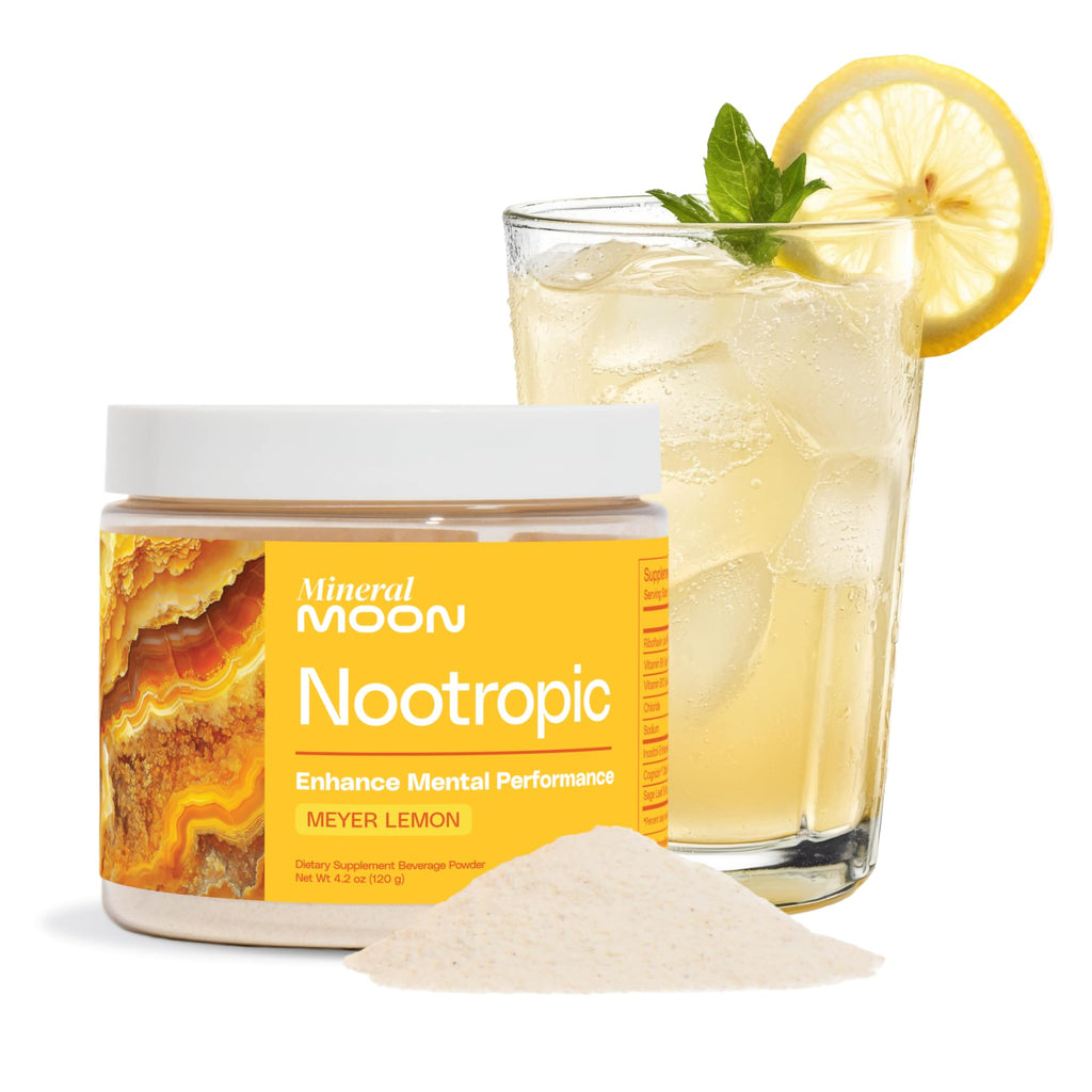 Mineral Moon Premium Cognitive Ignition Nootropic Powder - Brain Supplements For Memory & Focus - Sage Extract, B Vitamins,Cognizine Citicoline& nooLVL - Supports Mental Clarity - No Caffeine or Sugar