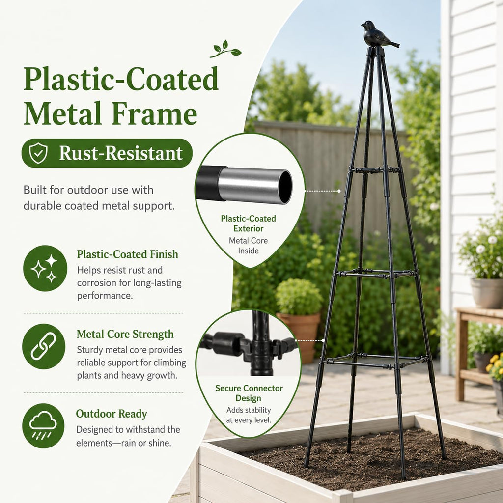 OTOSUNNY 67inch Garden Obelisk Trellis for Climbing Plants Outdoor, 2 Pack