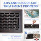 Howeall 4x12 Inches 2 Pack Heavy Duty Walkable Floor Register - Easy Adjust Air Supply Lever Decorative Floor Vent Covers - Boston Design Vent Covers for Home - Oil Rubbed Bronze