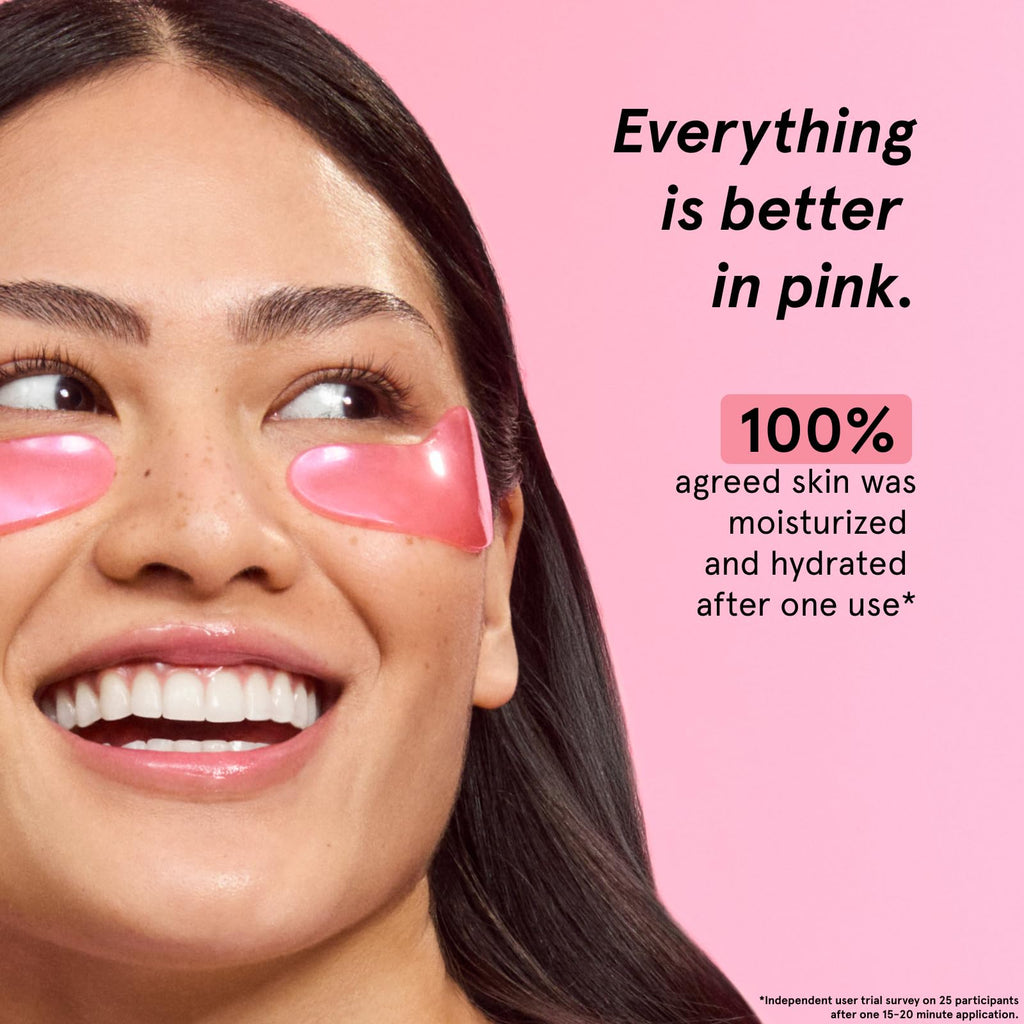 grace & stella Award Winning Moisturizing Under Eye Masks (24 Pairs, Pink)