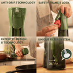 FLAIROSOL OLIVIA SIGNATURE Oil Sprayer for Cooking, 200ml Glass, Green/Gold