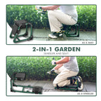Tcoivs Knee Seat, Foldable Garden Kneeler and Seat, with Adjustable Kneeling Pad and Soft Seat Cushion, Supports Up to 350 LBS