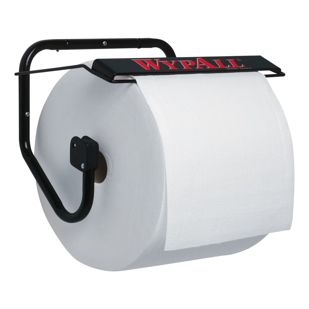 WypAll Jumbo Roll Wiper Dispenser, Wall Mounted Delivery, Black (80579)