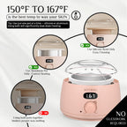 KOTAMU Waxing Kit for Women & Men, Pink Digital Wax Pot Warmer Hair Removal