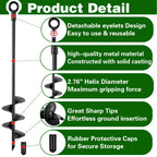 Fabulas Ground Anchors Screw in, 18 Inch Heavy Duty Swing Set Ground Anchor Kit 6 Pack, Spiral Earth Trampoline Stakes High Wind Metal Auger Stakes for Dog Sheds Tent Carports Camping