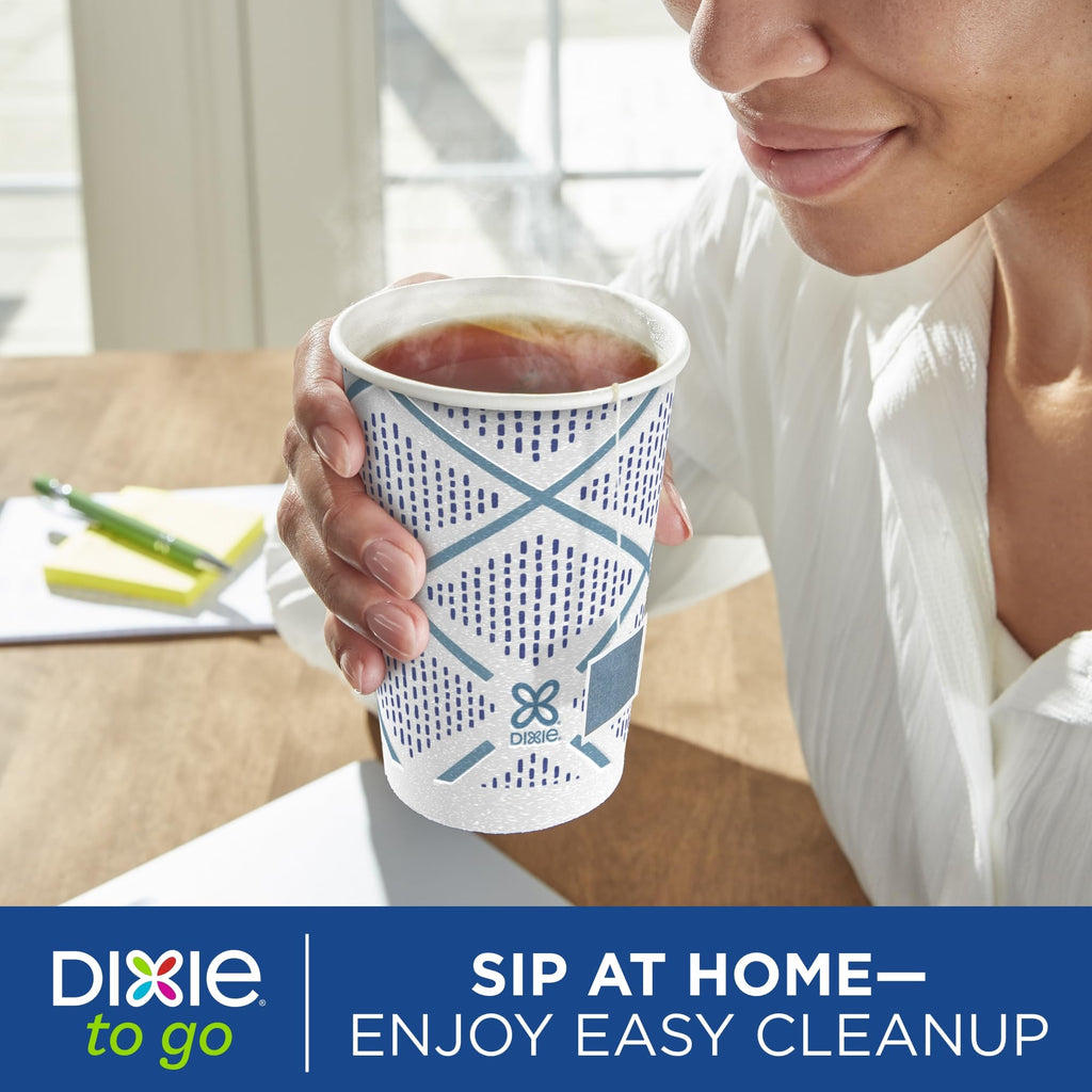 Dixie To Go Disposable Coffee Cups With Lids, 12 oz Paper Cups, 156 Ct