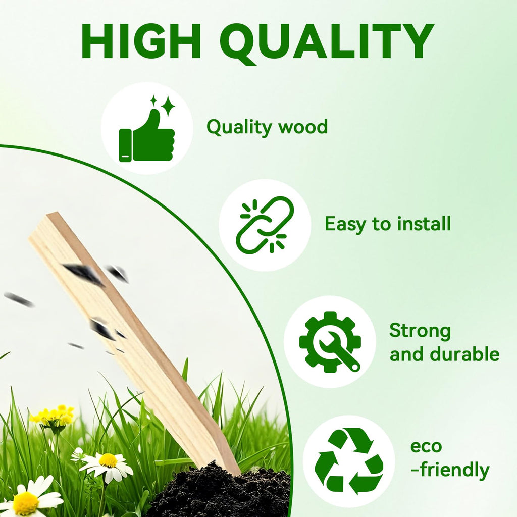 20 Pieces Wooden Garden Stakes 12 Inch Grade and Survey Stakes Wooden Garden and Sign Posts for Plant Support Silt Fence Yard Farm Survey Boundaries Baselines