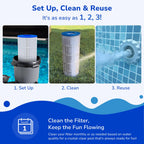 Fil-fresh PWWCT150 Pool Filters Cartridge Compatible with Waterway Clearwater II 150 & Pro-Clean 150, Replaces Pleatco PWWCT150, Waterway 817-0150N, Unicel 8414, Filbur FC-1287, 150 Sq.ft