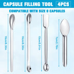 Timgle 2000 Count Empty Capsules with Lab Spoon Filling Kit Clear Fillable Empty Container DIY Vegetable Capsule Filling for Making Your Own Supplements