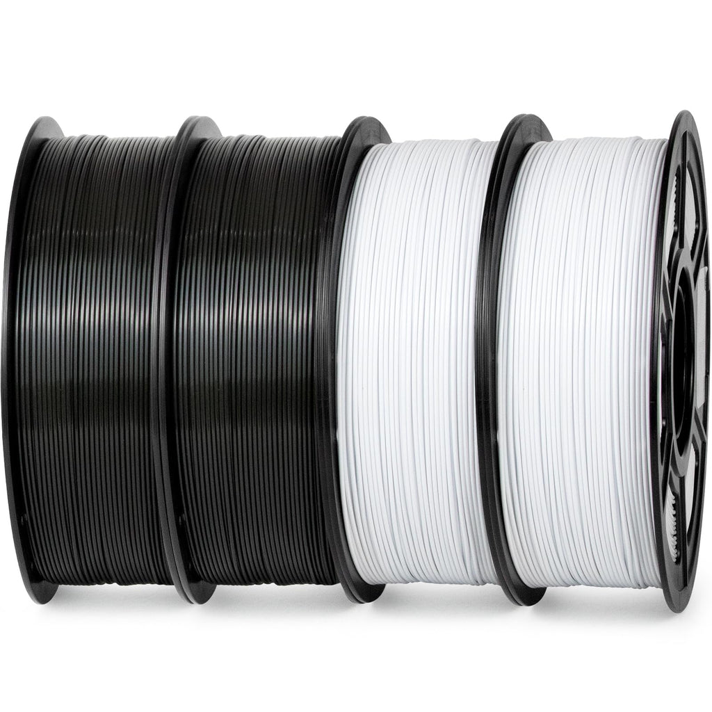 iSANMATE ASA 3D Printer Filament Bundle 4KG (8.8lbs), UV & Weather Resistant 3D Printer Filament Perfect for Outdoor Functional Parts, Black+Black+White+White