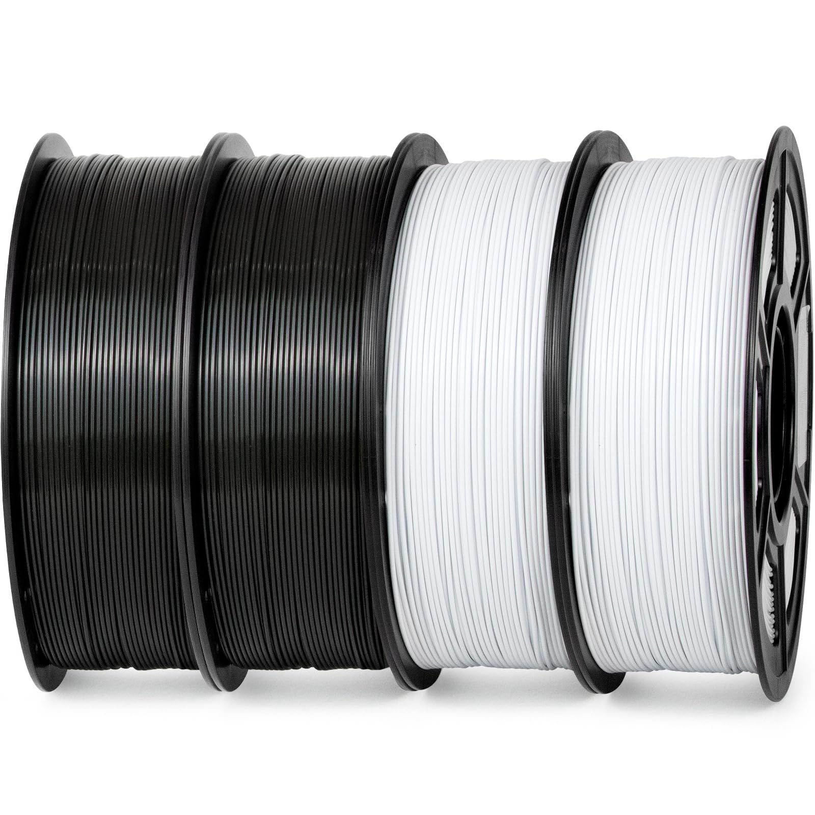iSANMATE ASA 3D Printer Filament Bundle 4KG (8.8lbs), UV & Weather Resistant 3D Printer Filament Perfect for Outdoor Functional Parts, Black+Black+White+White