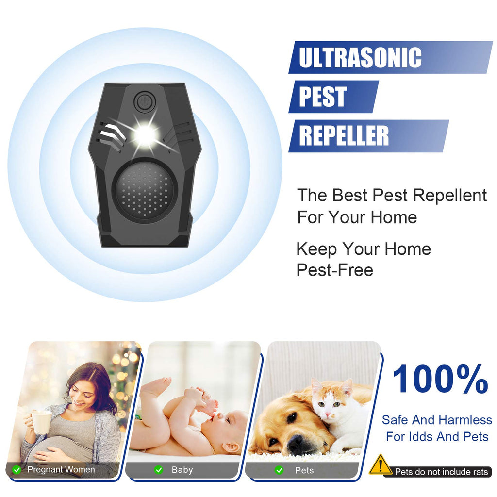 Superior Squirrel Repeller, Ultrasonic Squirrel Mouse Repellent Plug in, Electronic Rat Repeller, Repel Rodents, Mice, Rats, Squirrels, Black