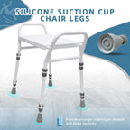 Shower Chair Seat with Arm for Inside Shower - Adjustable Up to 24 Inches Shower Stool with Suction Feet for Seniors, Elderly, Handicap & Disabled-Adjustable Support Shower Bench