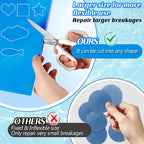 Aulock Exlarge Pool Liner Repair Patch - 4ft x 2.8ft Self-Adhesive PVC Vinyl Patch Kit for In-Ground or Above Ground Pools Inflatable Swimming Pools Boat Air Mattress, Light Blue