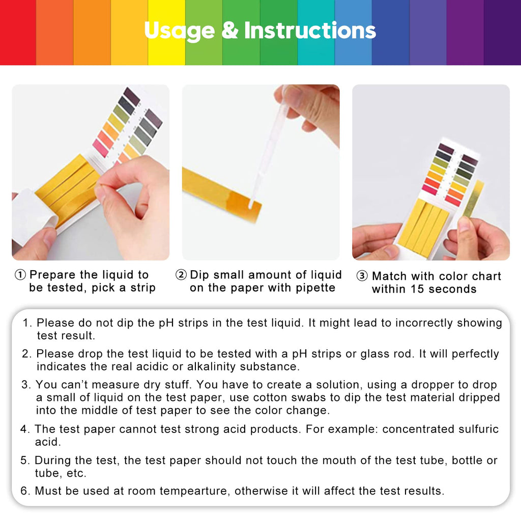 HomEnjoy 7 Pack pH Test Strips, 560 Strips pH 1-14 Universal Litmus Paper