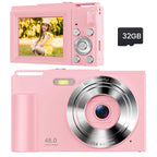 Digital Camera for Kids: Pink Camera for Teens - Christmas Birthday Gifts for Girls 8-10 - 16X Zoom Shoot Cam for Ages 8-13 - Compact Camera for 6 7 8 9 10 Years Old- Toys for Kid Children Toddler
