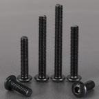 VGBUY 340Pcs M4 Screw Kit, Black M4 Screws Bolts, 25/30/35/40/45/50mm Metric Button Head Cap Screw Assortment Kit with Washer Nuts,10.9 Grade