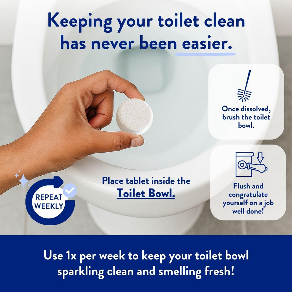 THE CLEAN PEOPLE Toilet Bowl Cleaner | Eco Friendly Toilet Bowl Cleaner Tablets for Removing Hard Water Stains, Rust, and Limescale Buildup (24 Count)