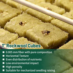 Jowlawn 1" Rockwool Cubes for Hydroponics 200 Plugs with 50 Pack 1.5 inch Net Pots Hydroponics Supplies Cups for Rooting, Clone Plants, Starting Seeds, Ideal Rockwool for Hydroponic Growing
