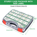 FOLIV 772PCS Grade 8 Bolt Assortment Kit, Heavy Duty Bolts and Nuts Kit, 1/4-20 5/16-18 3/8-16 1/2-13 SAE Sizes Included (Upgraded Package)