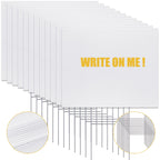 Patelai 12 Pcs 18 x 24 Inches Corrugated Plastic Sheet Corrugated Poster Board 4mm Thick Waterproof Blank Board Sheets Plastic Yard Sign for Garage Estate Sale, Rent, Indoor, Outdoor, Birthday (White)