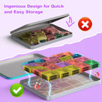 BAIJLE 46PCS Mini Magnetic Tiles, Portable Magnetic Toys Travel Set with Iron Case for Kids Ages 4-8,Creativity Boosting Building Toys Set,Toddler Puzzle Birthday Gift Toys for Boys and Girls Ages 3+