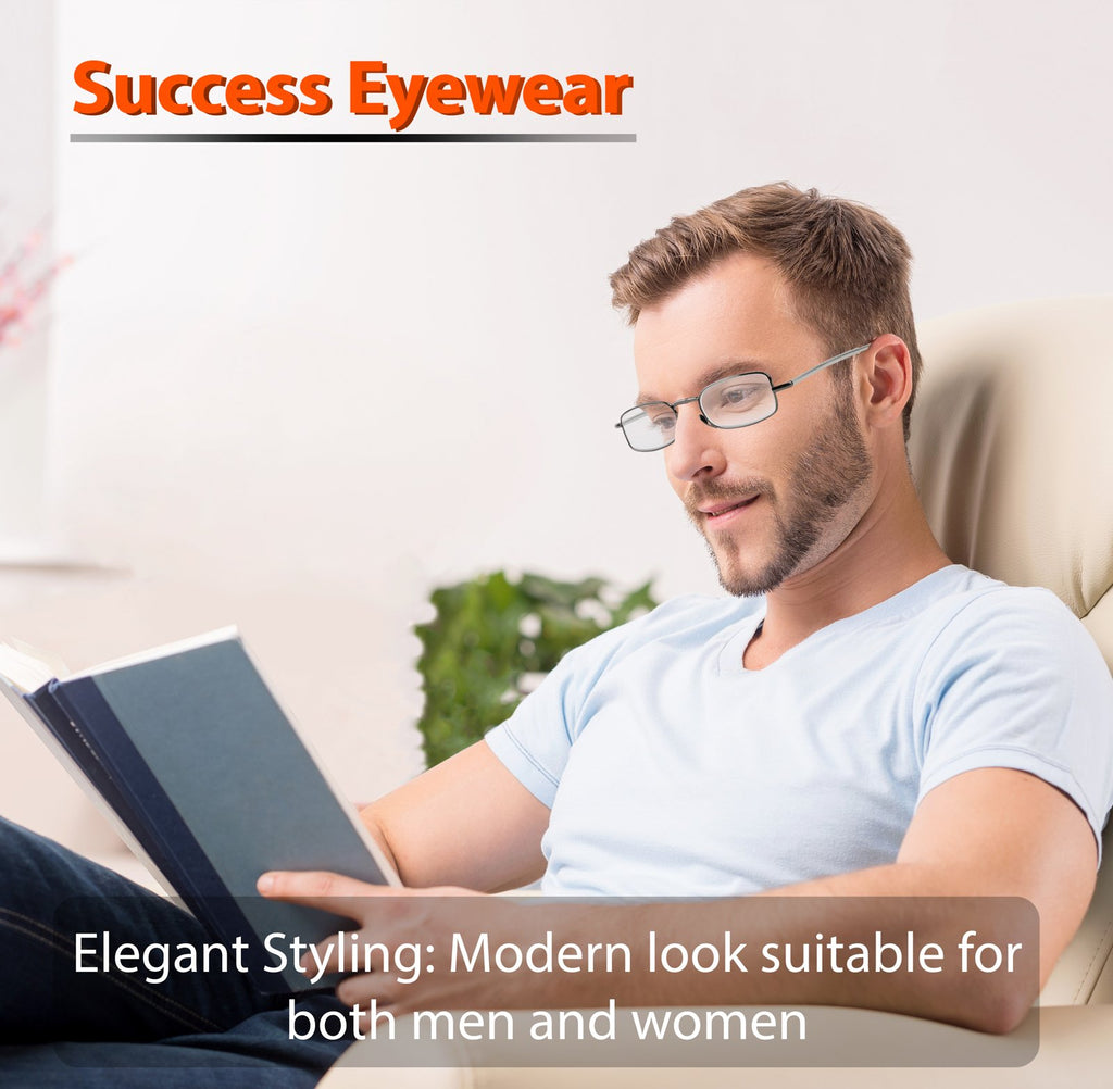 Success Eyewear Reading Glasses 2 Pair Black and Gunmetal Readers Compact Folding Glasses for Reading for Men and Women Case Included Bundle: Set of Black and Gunmetal With 2 Cases 1.5