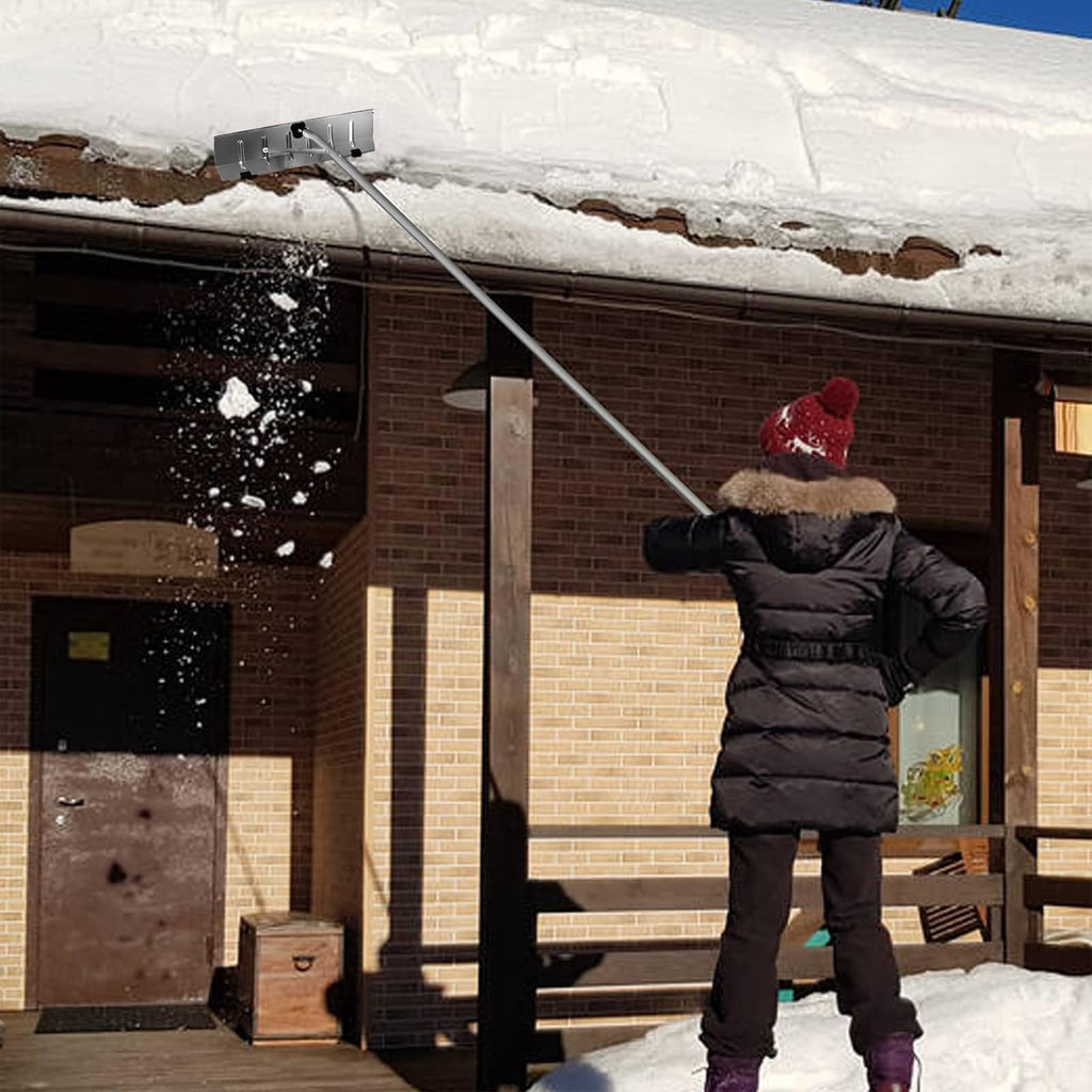 Snow Rake House Snow Roof Rake - 4-20FT Extendable Snow Rake for House Roof, Aluminum ...