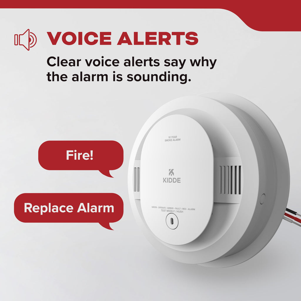 Kidde Smoke Detector, Hardwired & 10-Year Battery Backup, 20SA10-V, 1 Pack