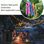 Vinyl Coated Wire Rope 304 Stainless Steel Coated Wire Cable-Black, 1/16" OD to 3/32" x 500FT, with 200 Pcs Crimping Sleeves-Cable for String Lights, Suitable for Clotheslines