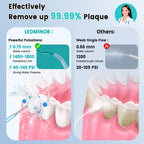 Leominor Water Dental Flosser Pick for Teeth, 300ML Portable Oral Irrigator Upgraded Tank Removable,IPX7 Waterproof, Rechargeable Travel Teeth Cleaner, Professional Electric Flossing Machine