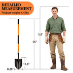 Dikuyeel Shovel for Digging Heavy Duty Metal Shovel with Fiberglass Handle, 56 Inches