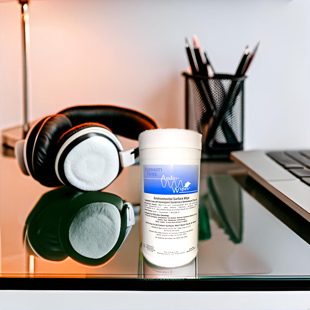 AUDIO - WIPES Cleaning Towelettes - Large Canister (160 Wipes) and Liberty Hearing Aid Battery Keychain