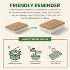 Metflavor Plant-Based Natural Kitchen Sponges,Biodegradable Non-Scratch Cellulose & Coconut Walnut Scrubber Sponge, Eco-Friendly & Sustainable (48 Pack)