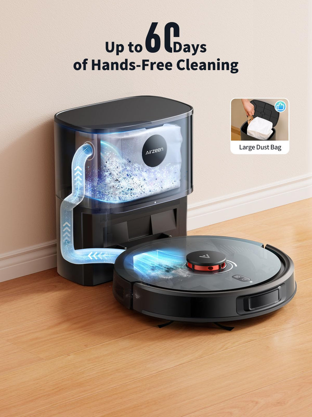Robot Vacuum and Mop, Self-Emptying Robot Vacuum Cleaner with 6000Pa Suction, Laser Navigator with Smart Mapping Robotic Vacuums, 150Mins Runtime,Schedule,App Alexa Control for Carpet/Pet Hair,Q10 pro