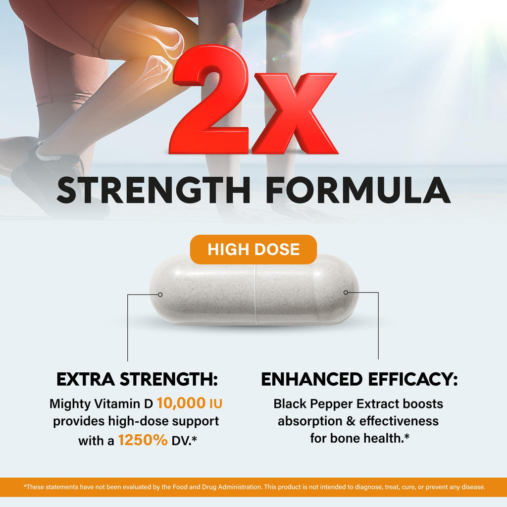 Vitamin D3 K2 - Vitamin D3 10000 iu & K2 as MK-7 120 mcg - Immune & Mood Support, for Bone & Teeth Health - with Magnesium, Zinc & Vitamin C & B12 - Highly Bioavailable - Made in USA, 120 Capsules