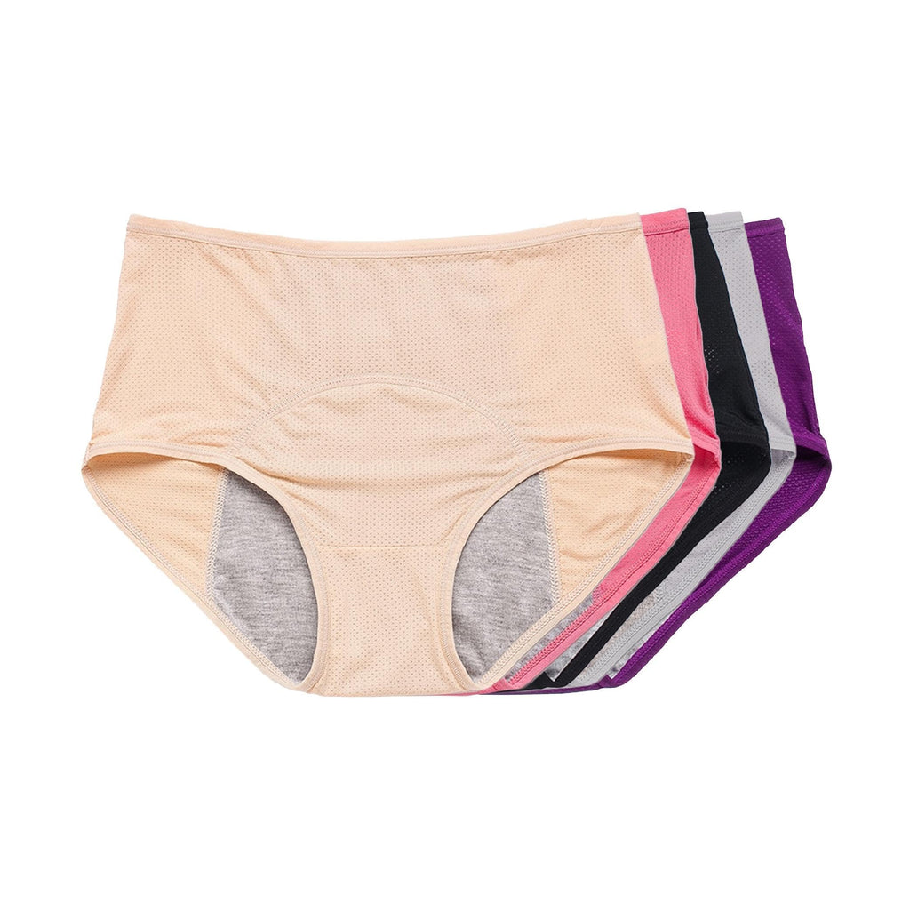 Everdries Washable & Reusable Incontinence Underwear for Women Over 60 - Leakproof, Discreet, Absorbent, Machine-Washable Panties (Original, L, Pack of 5)