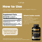 gflow vitamins Ashwagandha Supplements for Women and Men | Sleep, Mood and Energy Support | Extra Strength, Vegan Friendly, Non-GMO, Made in USA - Pack of 3