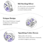 JIAYIQI Heart June Birthstone Charm for Pandora Charms Bracelet