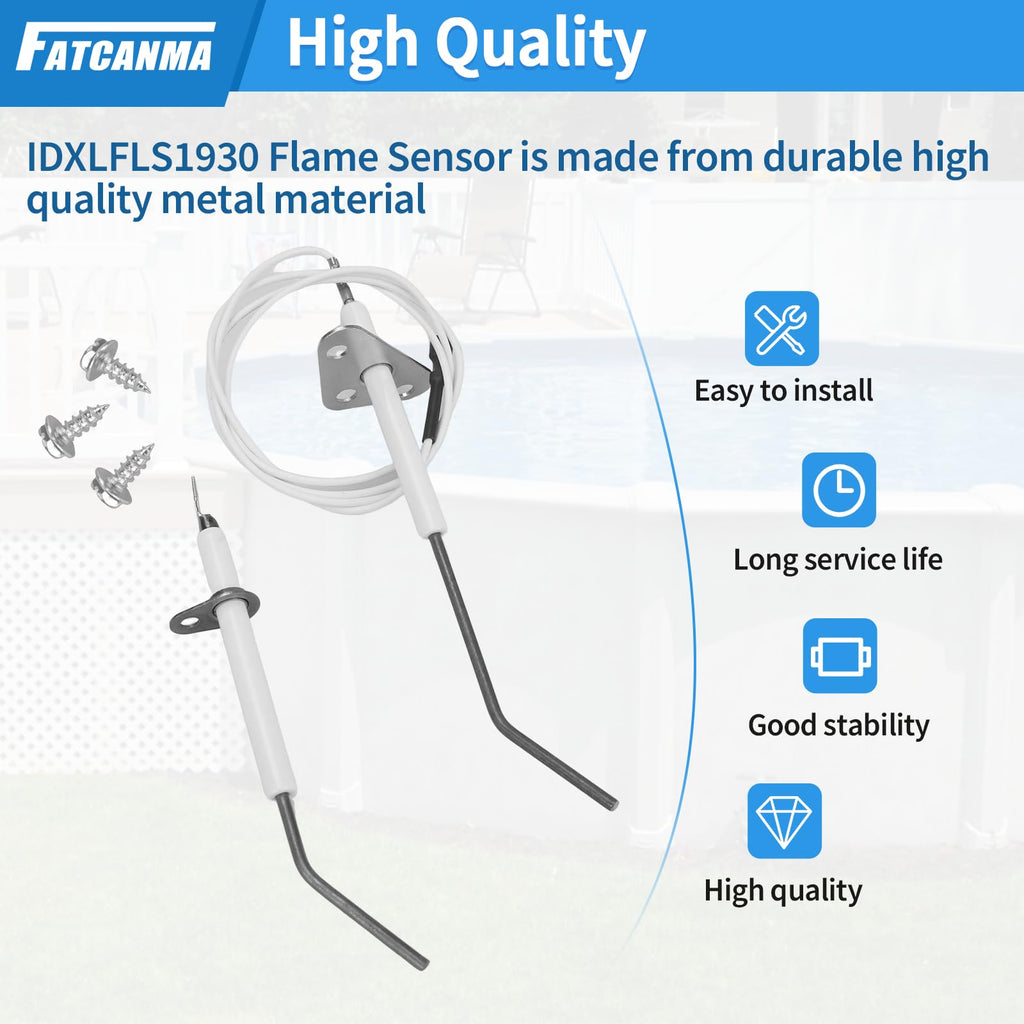 IDXLFLS1930 Pool Heater Flame Sensor for Hayward Universal H-Series Induced Draft and Gas Heater H250IDL H300IDL H400IDL H150FD