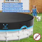 AGROAIDE 10ft Pool Cover, 420D Oxford Fabric for Above Ground Pool with Ratchet Tie Downs - All Season Use, Tear Resistant, UV & Dust Proof