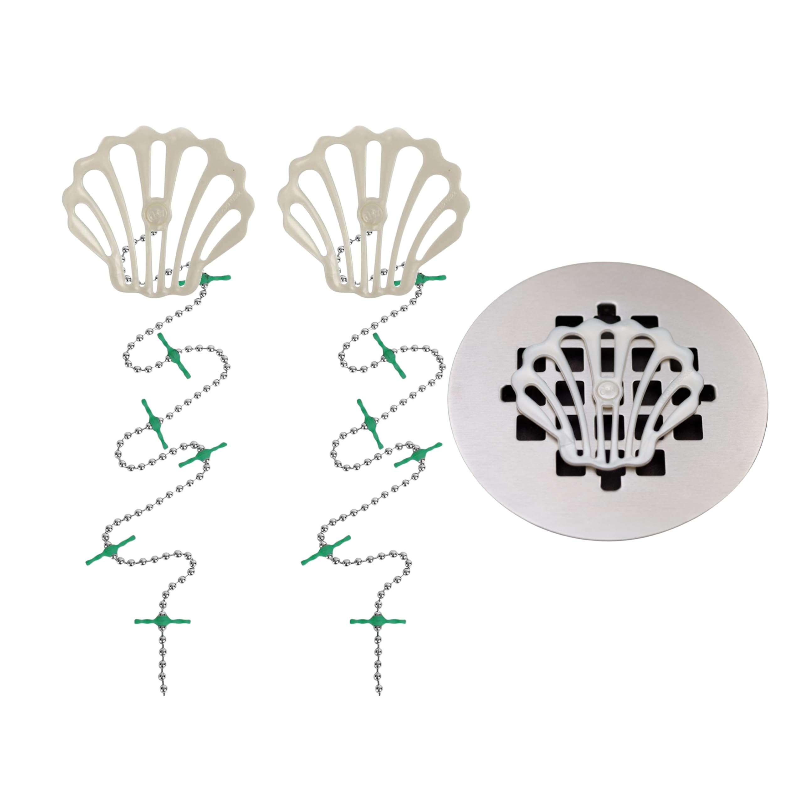 DrainWig Shower Drain Hair Catcher – Disposable Bathroom Hair Trap, Easy to Install in Shower Drain Cover, Helps Prevent Clogs – As Seen on Shark Tank - Bathroom Accessories - Shell (2-Pack)