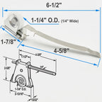 Combo Sliding Screen Door Upper + Lower Roller Assembly Fits Andersen Part #1997063 & #1997310 (1991 to P), 1-1/4" Nylon Concaved, Edge Adjustable, 2 Pairs
