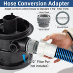 2 Pack 2026 Upgrade EVA Pool Hose with 40mm Hose to 1 1/2 Inch Inlet/Outlet Adapter Conversions for Above Ground Pools 6ft Long Swimming Pools Replacement Filter Hoses for Pool Pumps(Blue)