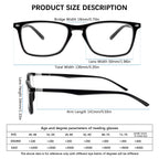 Sumkyle 3 Pack Progressive Multifocus Reading Glasses for Men Women Blue Light Blocking Spring Hinges Computer Readers (3 Black,1.50)