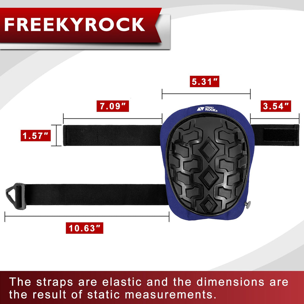 FREEKYROCK Professional Knee Pads for Work Construction with Heavy Duty Cap Foam Padding Gel Cushion Knee Pads for Men, Comfortable Adjustable Strong Strap, Military Grade Rivet for Flooring Gardening, Blue
